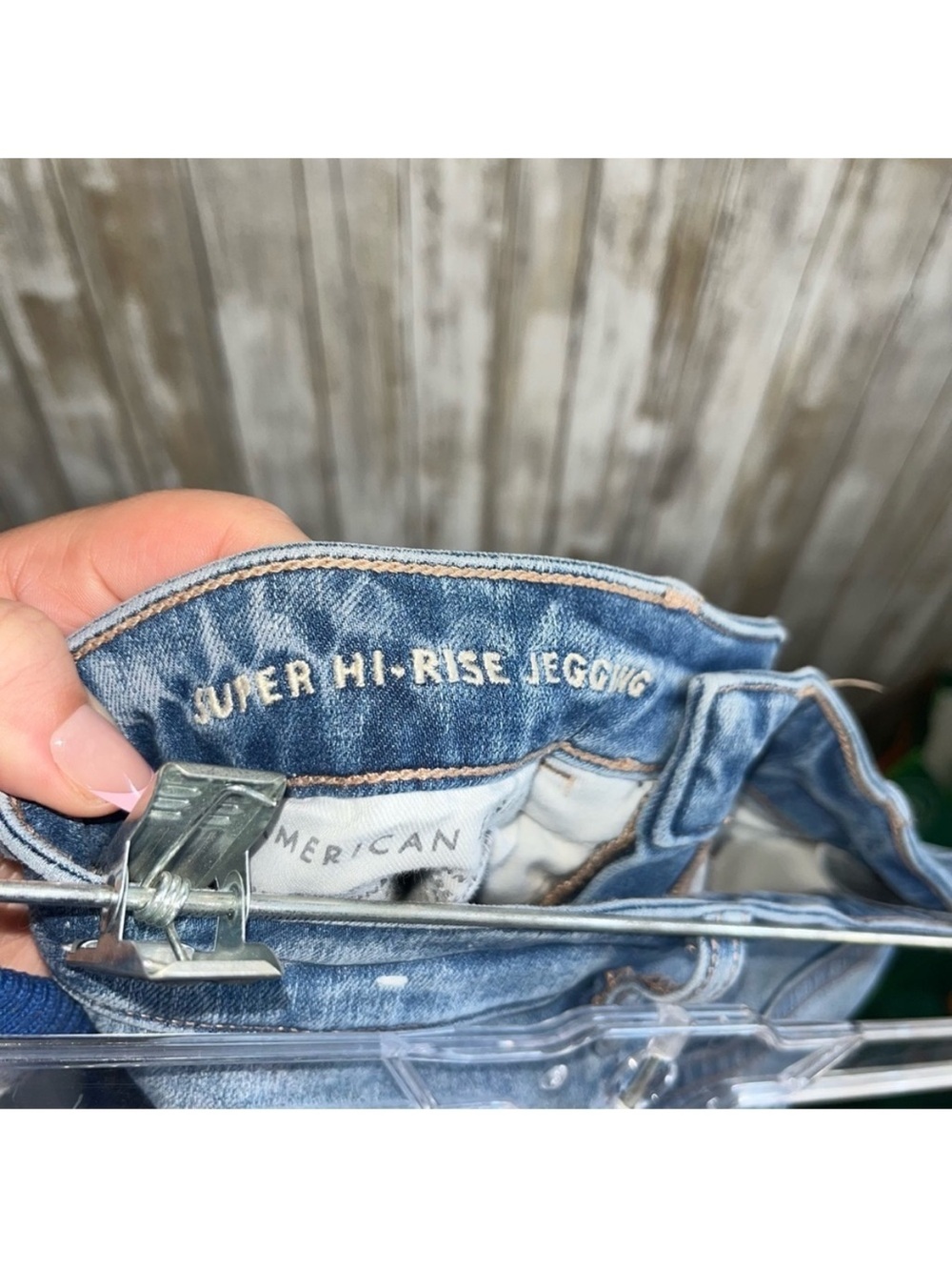 American Eagle The Dream Jean Super High Rise Jegging Distressed Women’s 0 - Picture 8 of 8